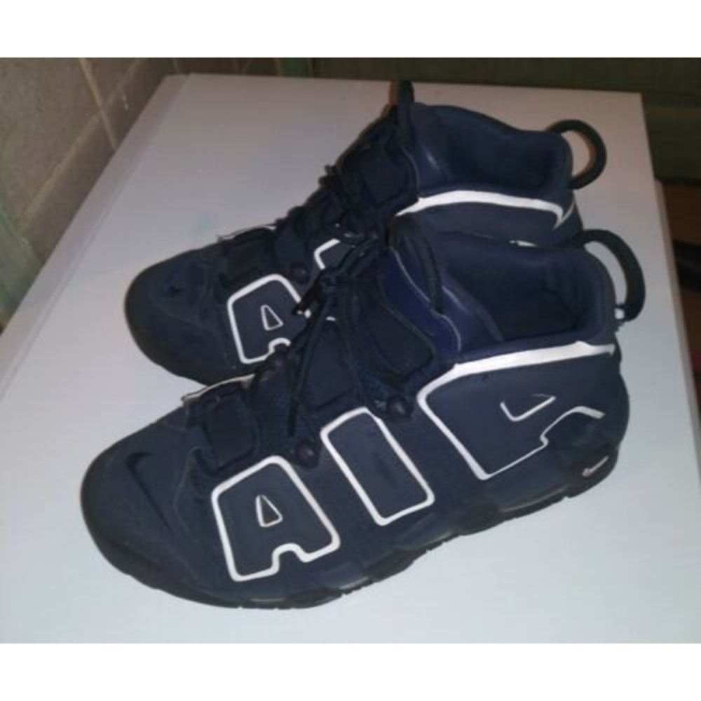 🔥 Mens Nike Air More Uptempo NBA Pippen Obsidian Blue White Size 8.5 921948-400